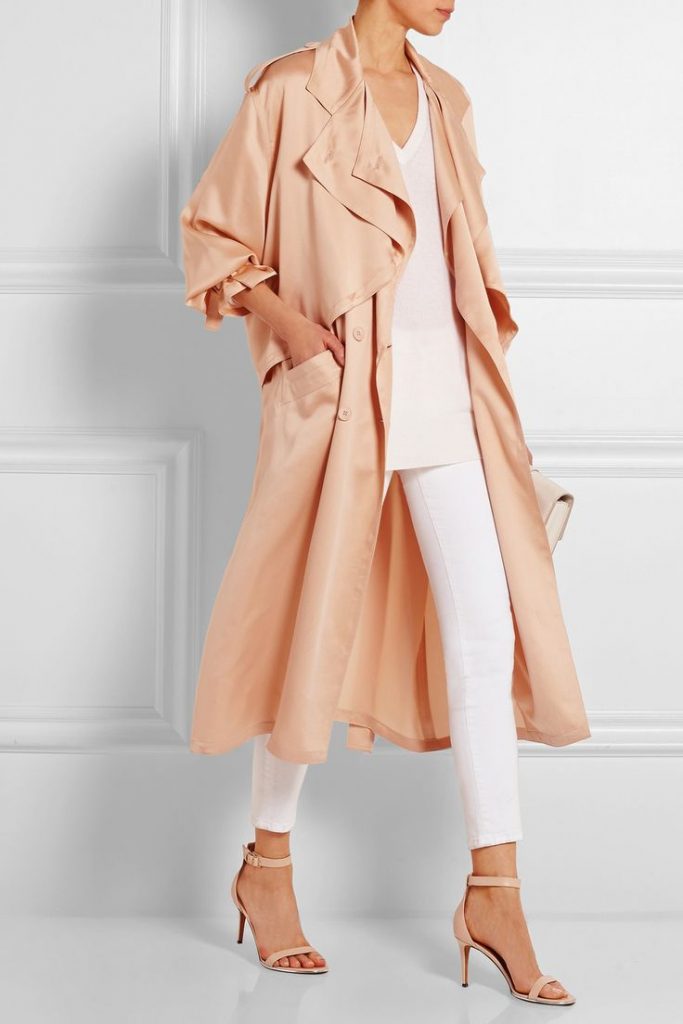 Long silk Trench Coat